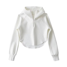 Load image into Gallery viewer, Curve Line Half-Zip Crop Top