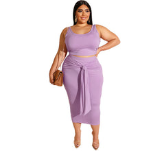 Load image into Gallery viewer, Plus Size Lace-up Casual Two-Piece