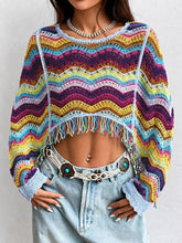 Load image into Gallery viewer, Desert Prism Fringe Knit Sweater