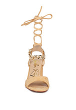 Load image into Gallery viewer, Gone Gurl Metal Chain Lace Up Sandals