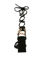 Load image into Gallery viewer, Gone Gurl Metal Chain Lace Up Sandals