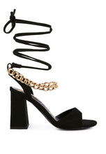 Load image into Gallery viewer, Gone Gurl Metal Chain Lace Up Sandals