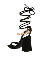 Load image into Gallery viewer, Gone Gurl Metal Chain Lace Up Sandals