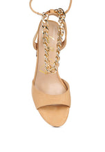 Load image into Gallery viewer, Gone Gurl Metal Chain Lace Up Sandals