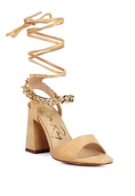 Load image into Gallery viewer, Gone Gurl Metal Chain Lace Up Sandals