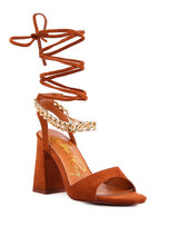 Load image into Gallery viewer, Gone Gurl Metal Chain Lace Up Sandals