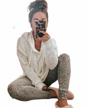 Load image into Gallery viewer, Ivory Knit Pullover Hoodie