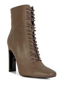 Lace Up Leather Ankle Boots