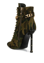 Load image into Gallery viewer, Moulin Ringed Stiletto Camouflage Ankle Boot