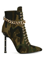 Load image into Gallery viewer, Moulin Ringed Stiletto Camouflage Ankle Boot