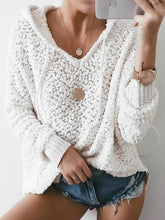 Load image into Gallery viewer, Ivory Knit Pullover Hoodie
