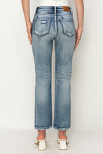 Load image into Gallery viewer, HIGH RISE CRYSTAL EMBELLISHED CROP STRAIGHT JEANS