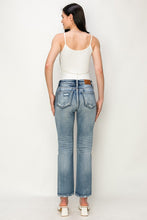 Load image into Gallery viewer, HIGH RISE CRYSTAL EMBELLISHED CROP STRAIGHT JEANS