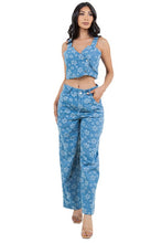 Load image into Gallery viewer, FAHION DENIM TWO PIECE PANTS SET