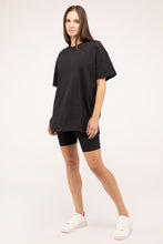 Load image into Gallery viewer, Cotton Round Neck Top &amp; Biker Shorts Set