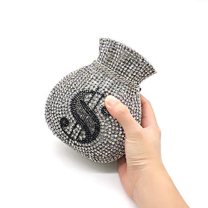 Luxury Rich Dollar Crystal Clutches