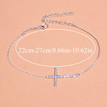 Load image into Gallery viewer, Crystal Cross Beach Anklet
