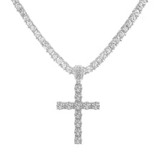 Load image into Gallery viewer, Iced Cross Tennis Chain Necklace