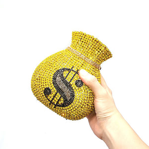 Luxury Rich Dollar Crystal Clutches