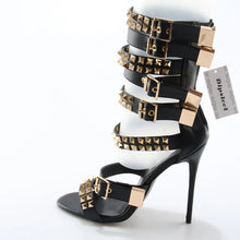 Load image into Gallery viewer, Golden Rivet High-Heel Sandals