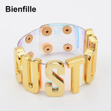 Load image into Gallery viewer, Custom Name Clear Cuff Bracelet