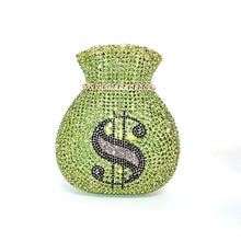 Load image into Gallery viewer, Luxury Rich Dollar Crystal Clutches