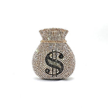 Load image into Gallery viewer, Luxury Rich Dollar Crystal Clutches