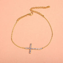 Load image into Gallery viewer, Crystal Cross Beach Anklet