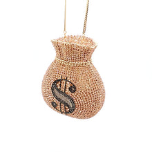 Load image into Gallery viewer, Luxury Rich Dollar Crystal Clutches