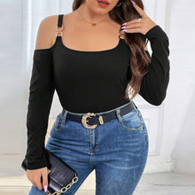 Load image into Gallery viewer, Shoulder Play Waffle-Knit Top
