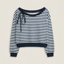 Load image into Gallery viewer, Cold Shoulder Stripe Sweater