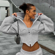 Load image into Gallery viewer, Cropped Current Zip Hoodie