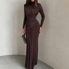 Load image into Gallery viewer, Sculpted Pleat Long-Sleeve Dress