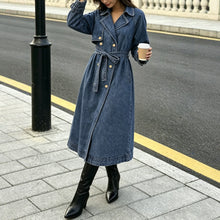 Load image into Gallery viewer, Blue Hour Belted Denim Trench