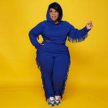 Load image into Gallery viewer, Fringe Benefits Black Fringe Two-Piece Set