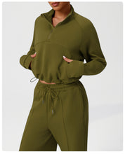 Load image into Gallery viewer, Sports Pants Sweatshirt Women High Waist Casual Wide Leg Pants Autumn Winter Yoga Workout Clothes Warm Set
