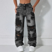 Load image into Gallery viewer, Ripped Rhythm Straight Jeans