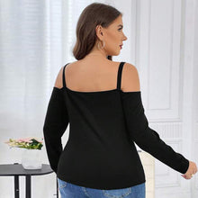 Load image into Gallery viewer, Shoulder Play Waffle-Knit Top