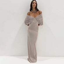 Load image into Gallery viewer, Bare Shoulder Column Maxi Dress
