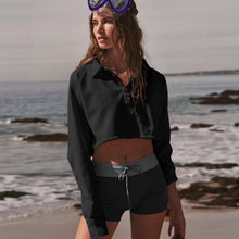 Load image into Gallery viewer, Courtside Cropped Collared Sweatshirt
