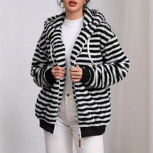 Load image into Gallery viewer, Monochrome Plush Stripe Jacket
