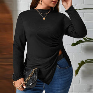 Plus Size Slim Fit Asymmetric T shirt Top