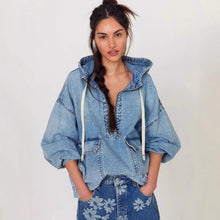 Load image into Gallery viewer, Weekend Wash Denim Hoodie