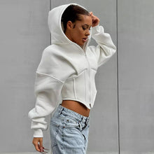 Load image into Gallery viewer, Cropped Current Zip Hoodie