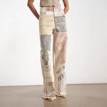 Load image into Gallery viewer, Retro Print Wide-Leg Jeans