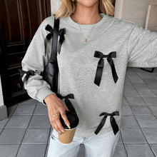 Load image into Gallery viewer, Gray Darling Bow Sweater