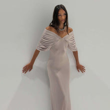 Load image into Gallery viewer, Bare Shoulder Column Maxi Dress