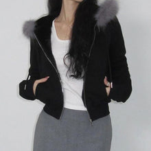 Load image into Gallery viewer, Fur Trim Double-Zip Hoodie