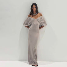 Load image into Gallery viewer, Bare Shoulder Column Maxi Dress