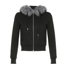 Load image into Gallery viewer, Fur Trim Double-Zip Hoodie